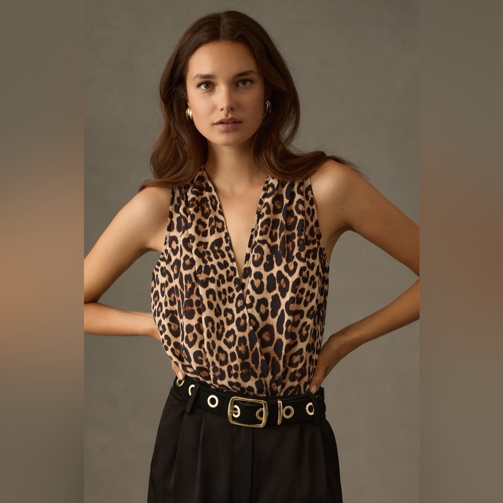 Anthropologie Good American Georgette Wrap Bodysuit, Medium *NWT